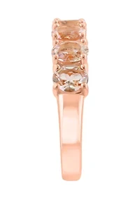 2.16 ct. t.w. Morganite Rose Gold Plated Sterling Silver Ring