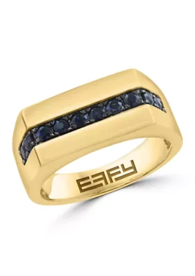 Sapphire Ring in 14K Gold Over Silver