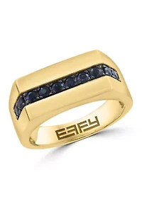 Sapphire Ring in 14K Gold Over Silver