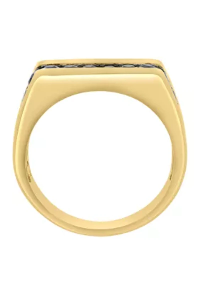 Sapphire Ring in 14K Gold Over Silver