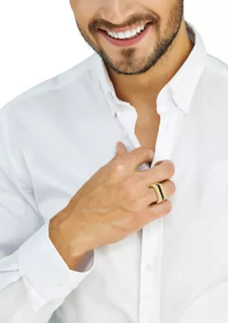 Sapphire Ring in 14K Gold Over Silver