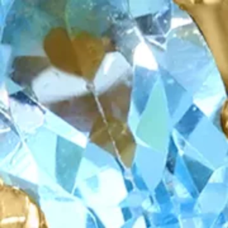 Gold Plated Over Sterling Silver Blue Topaz Zircon Ring