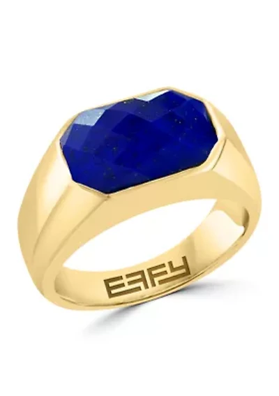 Lapis Lazuli Ring in Gold Plated Sterling Silver