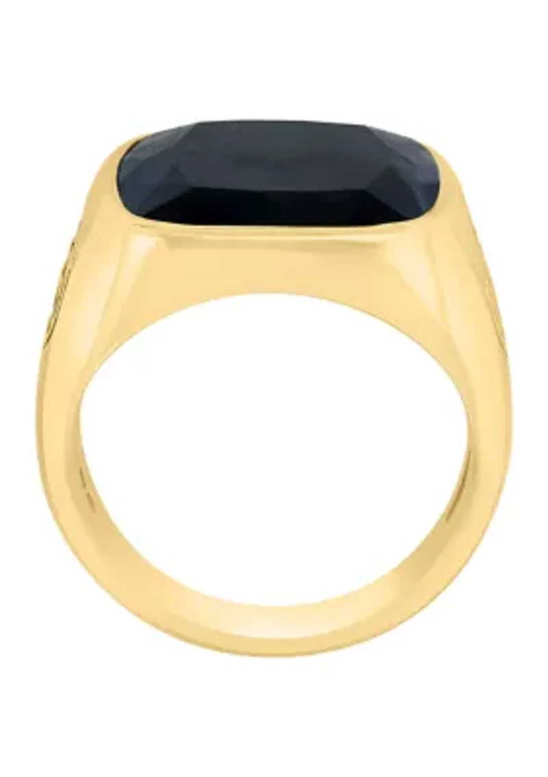 Men's Onyx Ring in 14K Gold Over Sterling Silver