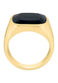 Men's Onyx Ring in 14K Gold Over Sterling Silver