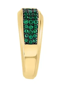 Men's Emerald Ring Gold over Sterling Silver