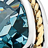 Blue Topaz Ring in Sterling Silver and 18K Yellow Gold