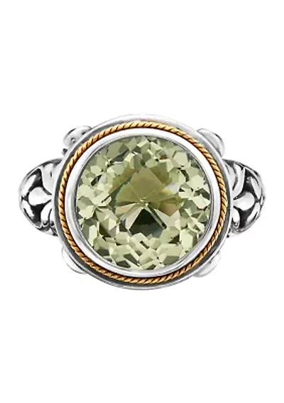 5.4 ct. t.w. Green Amethyst Ring in Sterling Silver