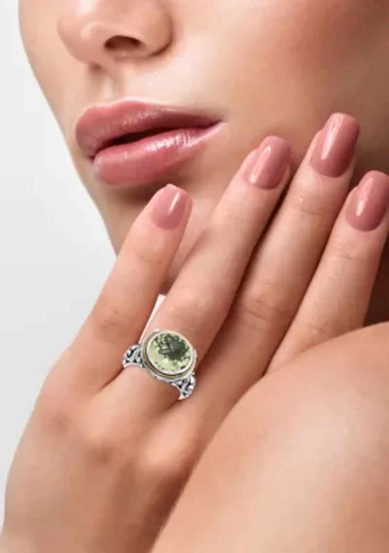 5.4 ct. t.w. Green Amethyst Ring in Sterling Silver