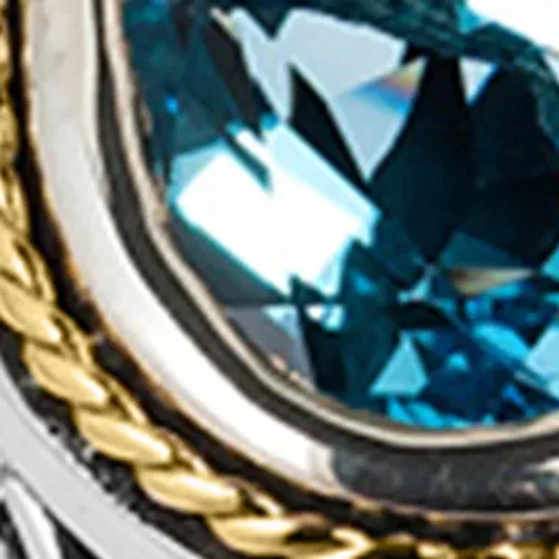 Blue Topaz and Peridot in Sterling Silver and 18K Yellow Gold