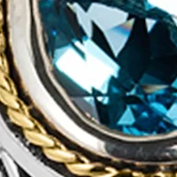 Blue Topaz and Peridot in Sterling Silver and 18K Yellow Gold