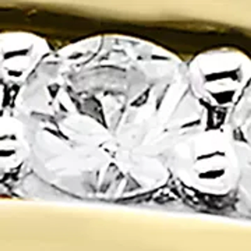 Men's Sterling Silver 18K Yellow Gold White Sapphire Ring