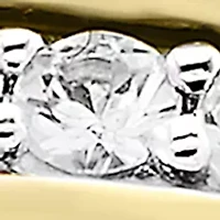 Men's Sterling Silver 18K Yellow Gold White Sapphire Ring
