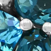 Blue Topaz and Sapphire Starfish Ring 18K Gold-Plated Sterling Silver