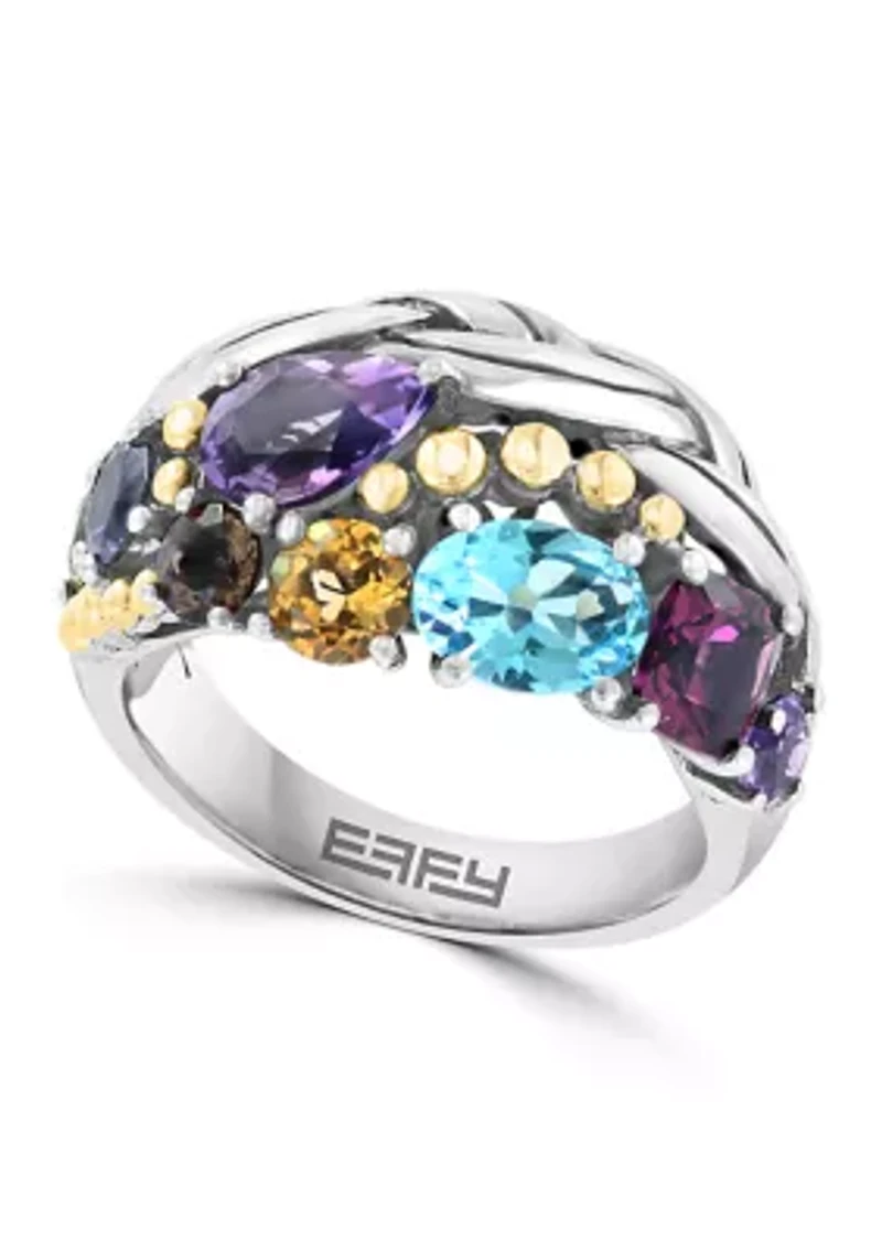 3.5 ct. t.w. Mixed Semi Precious Stone Ring in Sterling Silver
