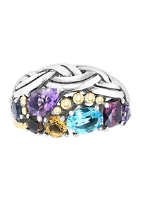 3.5 ct. t.w. Mixed Semi Precious Stone Ring in Sterling Silver