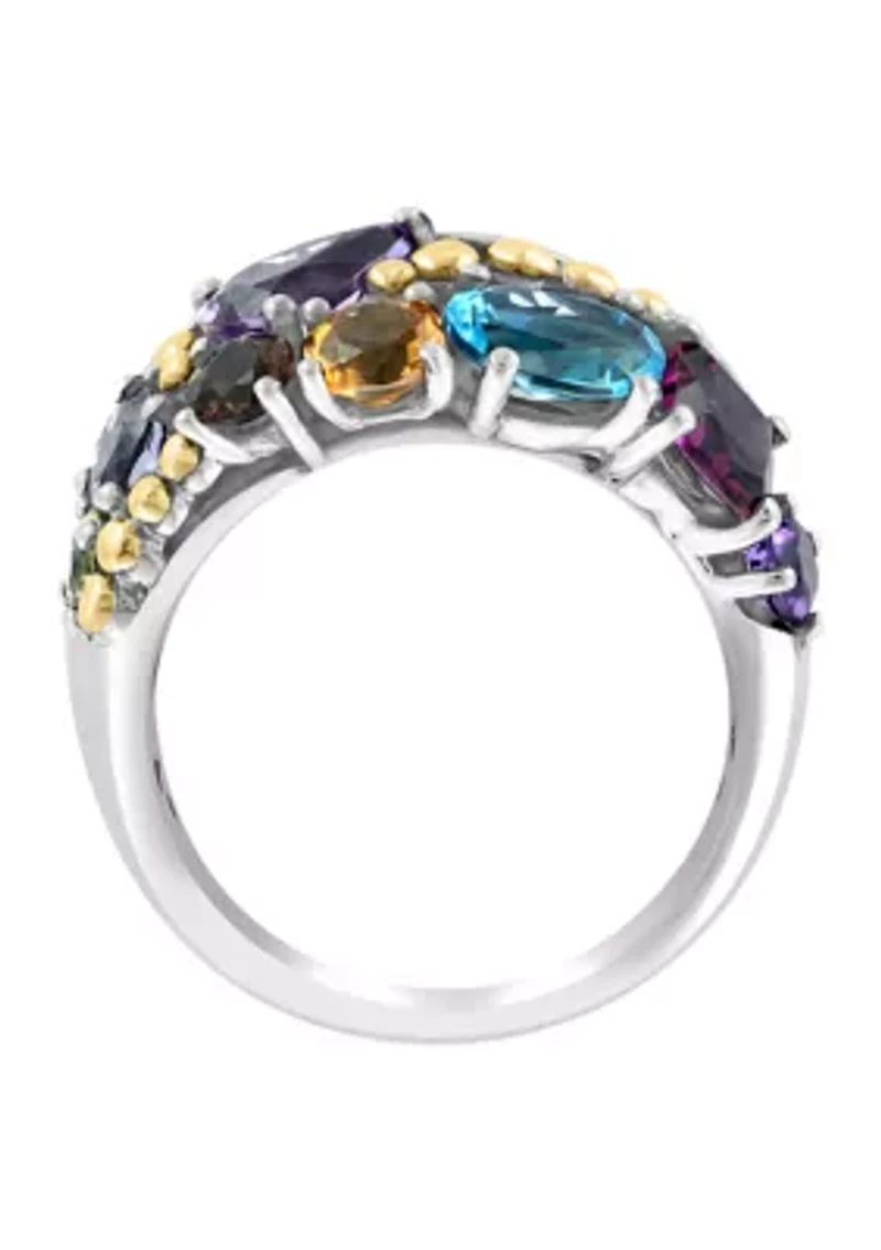 3.5 ct. t.w. Mixed Semi Precious Stone Ring in Sterling Silver