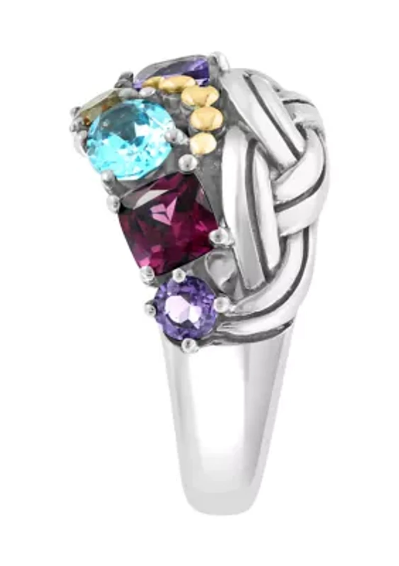 3.5 ct. t.w. Mixed Semi Precious Stone Ring in Sterling Silver