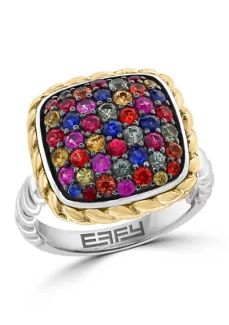 Sterling Silver 18K Yellow Gold Ring