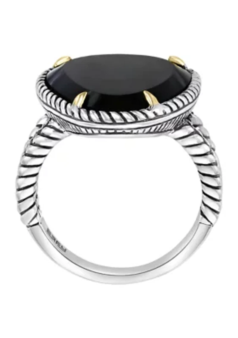 Men's 7.22 ct. t.w. Onyx Ring in Sterling Silver 