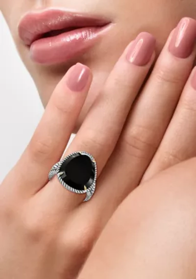 Men's 7.22 ct. t.w. Onyx Ring in Sterling Silver 