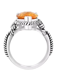 Citrine Ring in 925 Sterling Silver and 18K Yellow Gold