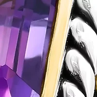 Amethyst Ring in Sterling Silver and 18K Yellow Gold