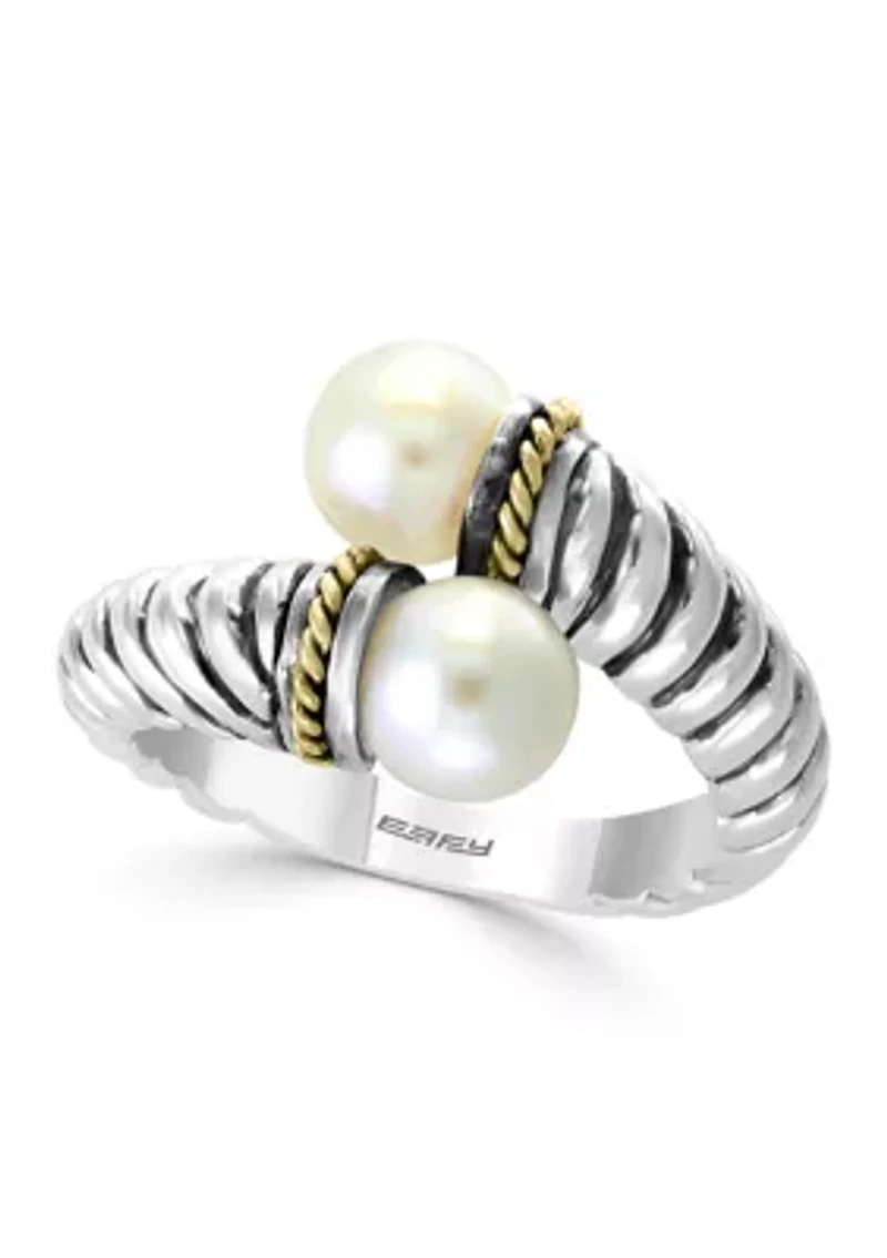 Sterling Silver/18K Yellow Gold Freshwater Pearl Ring 