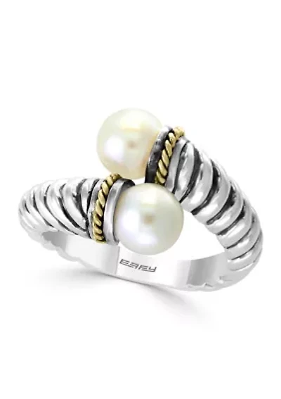 Sterling Silver/18K Yellow Gold Freshwater Pearl Ring 