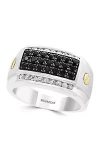 1.5 ct. t.w. Sapphire, 1/2 White Sapphire Ring Sterling Silver and 14K Gold Plating