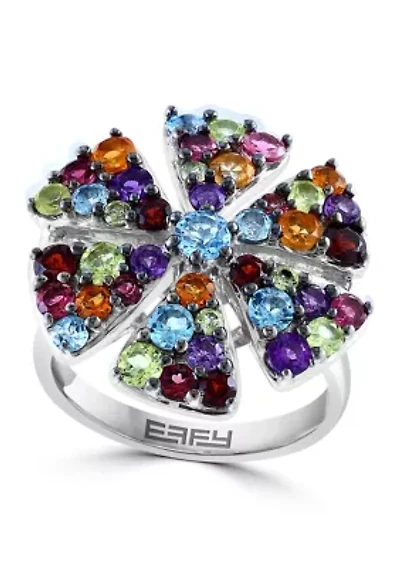 Amethyst, Blue Topaz, Citrine, Garnet, Rhodolite, Peridot Ring in Sterling Silver