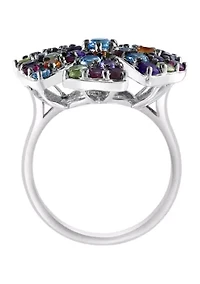 Amethyst, Blue Topaz, Citrine, Garnet, Rhodolite, Peridot Ring in Sterling Silver