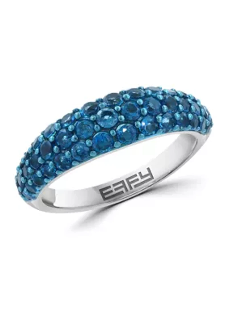 London Blue Topaz Band Ring in Sterling Silver