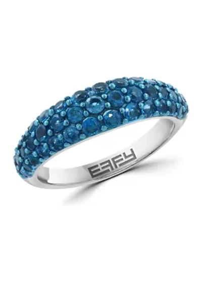 London Blue Topaz Band Ring in Sterling Silver