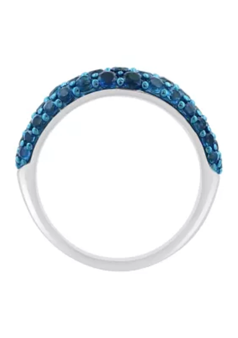 London Blue Topaz Band Ring in Sterling Silver