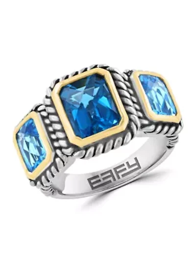 4.37 ct. t.w. Blue Topaz, London Blue Topaz Ring in Sterling Silver
