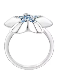 Sterling Silver Blue Topaz Starfish Ring