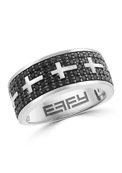 Sterling Silver Black Spinel Ring