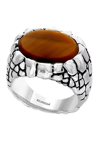 Men's Sterling Silver Tiger Eye Ring
