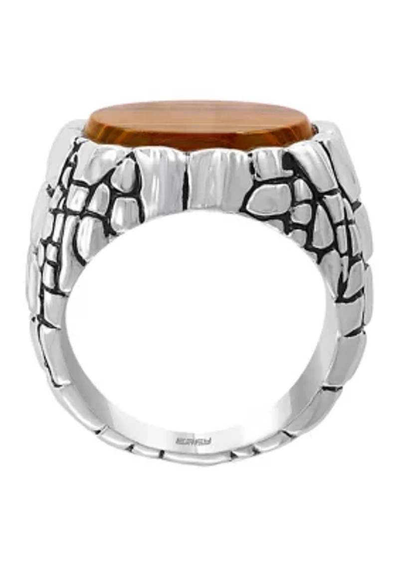 Men's Sterling Silver Tiger Eye Ring