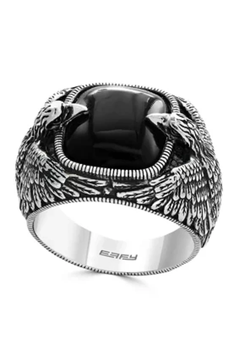 10.05 ct. t.w. Onyx Ring in Sterling Silver
