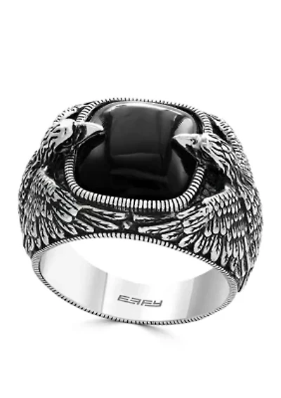 10.05 ct. t.w. Onyx Ring in Sterling Silver