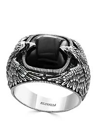 10.05 ct. t.w. Onyx Ring in Sterling Silver