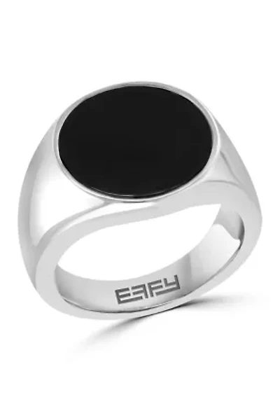 Men's Sterling Silver Onyx Ring