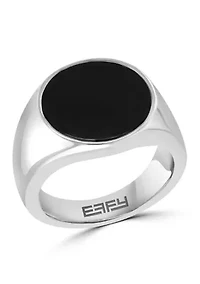 Men's Sterling Silver Onyx Ring