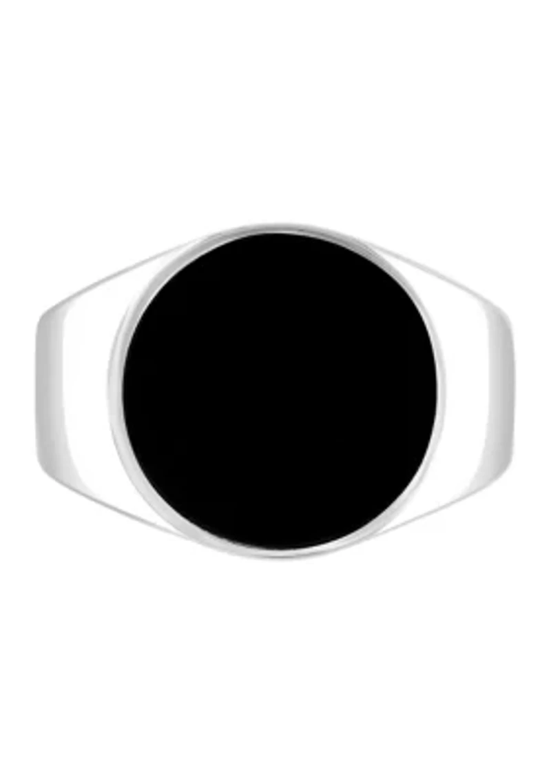 Men's Sterling Silver Onyx Ring