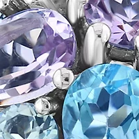 Amethyst and Sky Blue Topaz Ring in Sterling Silver