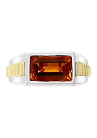 Men's 3.3 ct. t.w. Madera Citrine Ring in Sterling Silver
