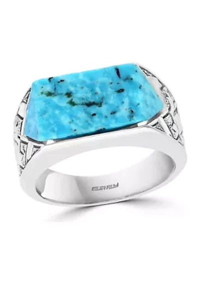 Men's 6.65 ct. t.w. Turquoise Ring in Sterling Silver 