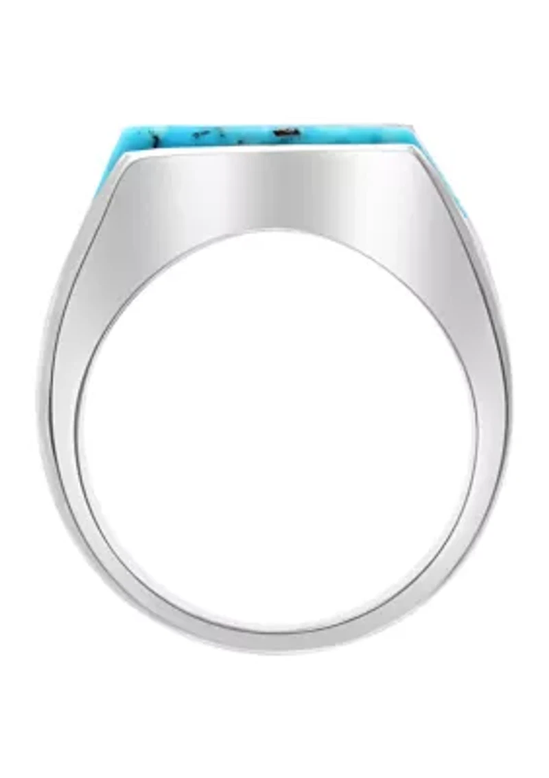 Men's 6.65 ct. t.w. Turquoise Ring in Sterling Silver 